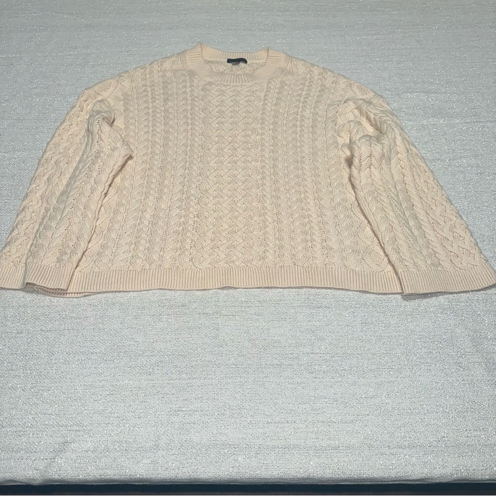 J.Crew Cream Cable Knit SweaterSz XXL P2P 25” L 24”